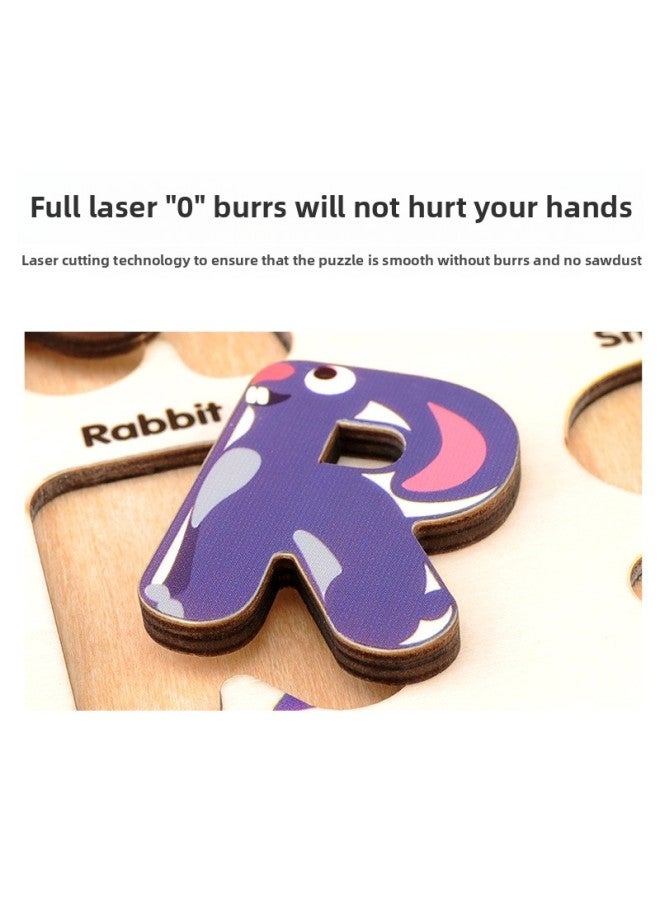 TOI Cognitive Three-dimensional Puzzle Puzzle Children's Early Education Wooden Educational Toys Baby Digital Letters Toddler. 46-Color:Monster Digital Board TP013 - Image 3